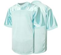 Blank Football Jersey,90s Hip Hop Sports Mesh Practice Plain Football Shirt, Lakeblue, Medium