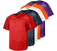 Blank Football Jersey,90s Hip Hop Sports Mesh Practice Plain Football Shirt, Red, Large