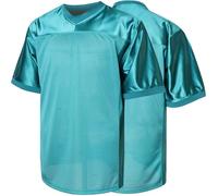 Blank Football Jersey,90s Hip Hop Sports Mesh Practice Plain Football Shirt, Seablue, XL