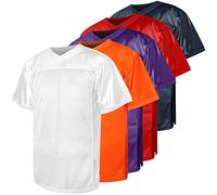 Blank Football Jersey,90s Hip Hop Sports Mesh Practice Plain Football Shirt, White, XS