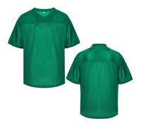 Blank Football Jersey,Mesh Practice Plain Football Shirt 90s Hip Hop Retro Active Unisex Workout Dry-Fit Soccer Sports Tee, Green, S