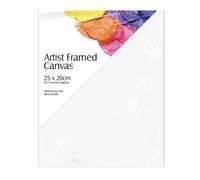 Blank Framed Canvas Panel, Pre-Stretched 100% Cotton for Artists Painting with Acrylic Oil or Water Based Double Primed Frame Boards (Framed Canvas 25cm x 20cm)