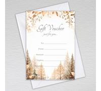 Blank Gift Vouchers for Business, Gift Certificates for Spa Days, Beauty Salons, Nails, Hair, Restaurants, Cafes, Shops: Natural Forest Woodland Blank Gift Card Vouchers (Pack of 10 with Envelopes)