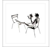 Blank Greeting Card Embossed Parisian Life Lady Relaxing