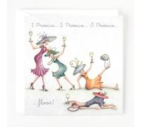 Blank Greeting Card - Prosecco Wine - 1 Prosecco..2 Prosecco..3 Prosecco..Floor..! - Berni Parker