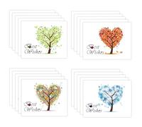 Blank Greeting Cards of Four Seasons, Various Tree Styles Designs, Pack of 20 Note to Say Cards, Personalized Thank You Cards, Recycled Paper Notelets Stationary Set