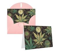 Blank Greetings Card 4'' X 6'' With Envelopes, A Puff In Time Weed Marijuana Thank You Cards Note Cards Pink All Occasion Cards For Christmas Holidays Birthday Graduation Anniversaries