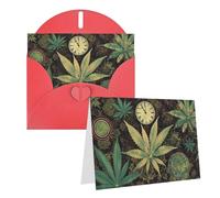 Blank Greetings Card 4'' X 6'' With Envelopes, A Puff In Time Weed Marijuana Thank You Cards Note Cards Red All Occasion Cards For Christmas Holidays Birthday Graduation Anniversaries