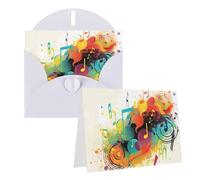Blank Greetings Card 4'' X 6'' With Envelopes, Abstract Music Themed Thank You Cards Note Cards White All Occasion Cards For Christmas Holidays Birthday Graduation Anniversaries
