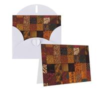 Blank Greetings Card 4'' X 6'' With Envelopes, African Style Patchwork Thank You Cards Note Cards White All Occasion Cards For Christmas Holidays Birthday Graduation Anniversaries