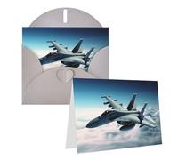 Blank Greetings Card 4'' X 6'' With Envelopes, Aircraft Fighter Jets Thank You Cards Note Cards Gray All Occasion Cards For Christmas Holidays Birthday Graduation Anniversaries