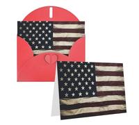 Blank Greetings Card 4'' X 6'' With Envelopes, American Flag Thank You Cards Note Cards Red All Occasion Cards For Christmas Holidays Birthday Graduation Anniversaries