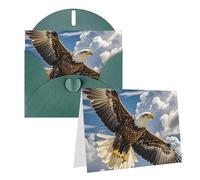 Blank Greetings Card 4'' X 6'' With Envelopes, An Eagle Thank You Cards Note Cards Dark Green All Occasion Cards For Christmas Holidays Birthday Graduation Anniversaries
