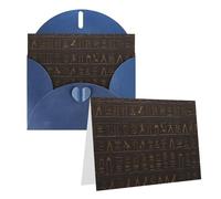 Blank Greetings Card 4'' X 6'' With Envelopes, Ancient Egyptian Hieroglyph Thank You Cards Note Cards Blue All Occasion Cards For Christmas Holidays Birthday Graduation Anniversaries