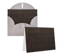 Blank Greetings Card 4'' X 6'' With Envelopes, Ancient Egyptian Hieroglyph Thank You Cards Note Cards Gray All Occasion Cards For Christmas Holidays Birthday Graduation Anniversaries