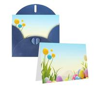 Blank Greetings Card 4'' X 6'' With Envelopes, April Easter Thank You Cards Note Cards Blue All Occasion Cards For Christmas Holidays Birthday Graduation Anniversaries