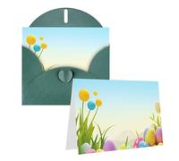 Blank Greetings Card 4'' X 6'' With Envelopes, April Easter Thank You Cards Note Cards Dark Green All Occasion Cards For Christmas Holidays Birthday Graduation Anniversaries