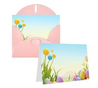 Blank Greetings Card 4'' X 6'' With Envelopes, April Easter Thank You Cards Note Cards Pink All Occasion Cards For Christmas Holidays Birthday Graduation Anniversaries