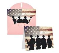 Blank Greetings Card 4'' X 6'' With Envelopes, Armed Forces Day American Thank You Cards Note Cards Pink All Occasion Cards For Christmas Holidays Birthday Graduation Anniversaries
