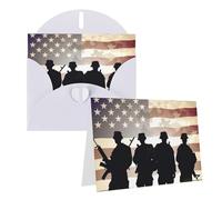 Blank Greetings Card 4'' X 6'' With Envelopes, Armed Forces Day American Thank You Cards Note Cards White All Occasion Cards For Christmas Holidays Birthday Graduation Anniversaries