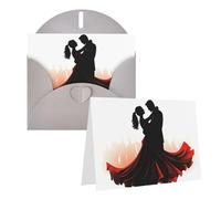 Blank Greetings Card 4'' X 6'' With Envelopes, Ballroom Dance Thank You Cards Note Cards Gray All Occasion Cards For Christmas Holidays Birthday Graduation Anniversaries