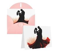 Blank Greetings Card 4'' X 6'' With Envelopes, Ballroom Dance Thank You Cards Note Cards Pink All Occasion Cards For Christmas Holidays Birthday Graduation Anniversaries