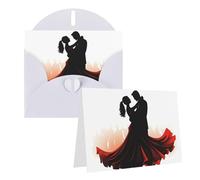 Blank Greetings Card 4'' X 6'' With Envelopes, Ballroom Dance Thank You Cards Note Cards White All Occasion Cards For Christmas Holidays Birthday Graduation Anniversaries