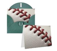 Blank Greetings Card 4'' X 6'' With Envelopes, Baseball Lace Close Up Thank You Cards Note Cards Dark Green All Occasion Cards For Christmas Holidays Birthday Graduation Anniversaries