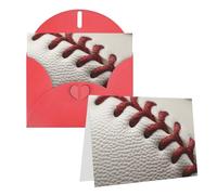 Blank Greetings Card 4'' X 6'' With Envelopes, Baseball Lace Close Up Thank You Cards Note Cards Red All Occasion Cards For Christmas Holidays Birthday Graduation Anniversaries