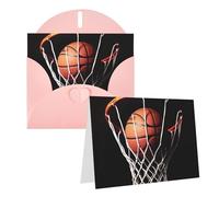 Blank Greetings Card 4'' X 6'' With Envelopes, Basketball Thank You Cards Note Cards Pink All Occasion Cards For Christmas Holidays Birthday Graduation Anniversaries