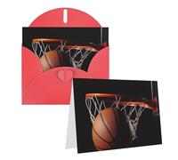 Blank Greetings Card 4'' X 6'' With Envelopes, Basketball Thank You Cards Note Cards Red All Occasion Cards For Christmas Holidays Birthday Graduation Anniversaries