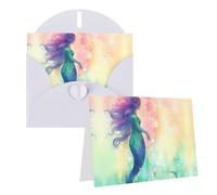 Blank Greetings Card 4'' X 6'' With Envelopes, Beautiful Mermaid Tail Thank You Cards Note Cards White All Occasion Cards For Christmas Holidays Birthday Graduation Anniversaries