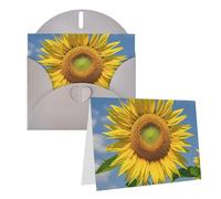 Blank Greetings Card 4'' X 6'' With Envelopes, Beautiful Sunflower Thank You Cards Note Cards Gray All Occasion Cards For Christmas Holidays Birthday Graduation Anniversaries