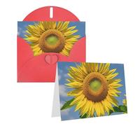 Blank Greetings Card 4'' X 6'' With Envelopes, Beautiful Sunflower Thank You Cards Note Cards Red All Occasion Cards For Christmas Holidays Birthday Graduation Anniversaries