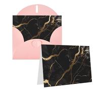 Blank Greetings Card 4'' X 6'' With Envelopes, Black Gold Marble Thank You Cards Note Cards Pink All Occasion Cards For Christmas Holidays Birthday Graduation Anniversaries