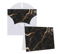 Blank Greetings Card 4'' X 6'' With Envelopes, Black Gold Marble Thank You Cards Note Cards White All Occasion Cards For Christmas Holidays Birthday Graduation Anniversaries
