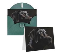 Blank Greetings Card 4'' X 6'' With Envelopes, Black Labrador Thank You Cards Note Cards Dark Green All Occasion Cards For Christmas Holidays Birthday Graduation Anniversaries