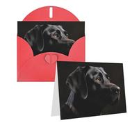 Blank Greetings Card 4'' X 6'' With Envelopes, Black Labrador Thank You Cards Note Cards Red All Occasion Cards For Christmas Holidays Birthday Graduation Anniversaries