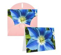 Blank Greetings Card 4'' X 6'' With Envelopes, Blue Flowers Thank You Cards Note Cards Pink All Occasion Cards For Christmas Holidays Birthday Graduation Anniversaries