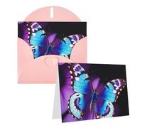 Blank Greetings Card 4'' X 6'' With Envelopes, Blue Purple Butterfly Thank You Cards Note Cards Pink All Occasion Cards For Christmas Holidays Birthday Graduation Anniversaries