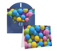 Blank Greetings Card 4'' X 6'' With Envelopes, Brightly Colored Spheres Thank You Cards Note Cards Blue All Occasion Cards For Christmas Holidays Birthday Graduation Anniversaries