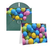 Blank Greetings Card 4'' X 6'' With Envelopes, Brightly Colored Spheres Thank You Cards Note Cards Dark Green All Occasion Cards For Christmas Holidays Birthday Graduation Anniversaries