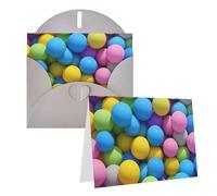 Blank Greetings Card 4'' X 6'' With Envelopes, Brightly Colored Spheres Thank You Cards Note Cards Gray All Occasion Cards For Christmas Holidays Birthday Graduation Anniversaries