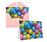 Blank Greetings Card 4'' X 6'' With Envelopes, Brightly Colored Spheres Thank You Cards Note Cards Pink All Occasion Cards For Christmas Holidays Birthday Graduation Anniversaries