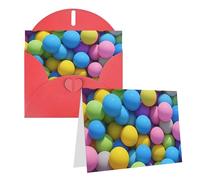 Blank Greetings Card 4'' X 6'' With Envelopes, Brightly Colored Spheres Thank You Cards Note Cards Red All Occasion Cards For Christmas Holidays Birthday Graduation Anniversaries