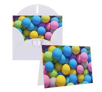 Blank Greetings Card 4'' X 6'' With Envelopes, Brightly Colored Spheres Thank You Cards Note Cards White All Occasion Cards For Christmas Holidays Birthday Graduation Anniversaries