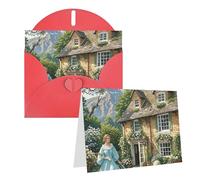 Blank Greetings Card 4'' X 6'' With Envelopes, British Country Style Thank You Cards Note Cards Red All Occasion Cards For Christmas Holidays Birthday Graduation Anniversaries