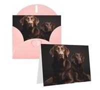 Blank Greetings Card 4'' X 6'' With Envelopes, Brown Labrador Retriever Thank You Cards Note Cards Pink All Occasion Cards For Christmas Holidays Birthday Graduation Anniversaries