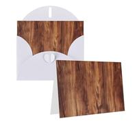 Blank Greetings Card 4'' X 6'' With Envelopes, Brown Wood Grain Thank You Cards Note Cards White All Occasion Cards For Christmas Holidays Birthday Graduation Anniversaries