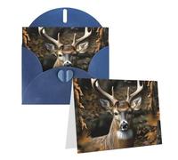 Blank Greetings Card 4'' X 6'' With Envelopes, Camouflage Deer Thank You Cards Note Cards Blue All Occasion Cards For Christmas Holidays Birthday Graduation Anniversaries